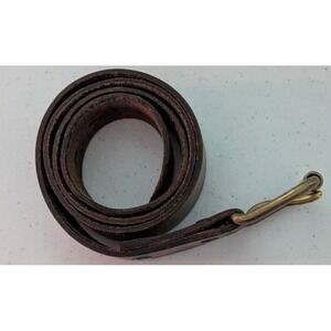 Genuine Buffalo Grain Leather Belt Brown 39" Long Vintage